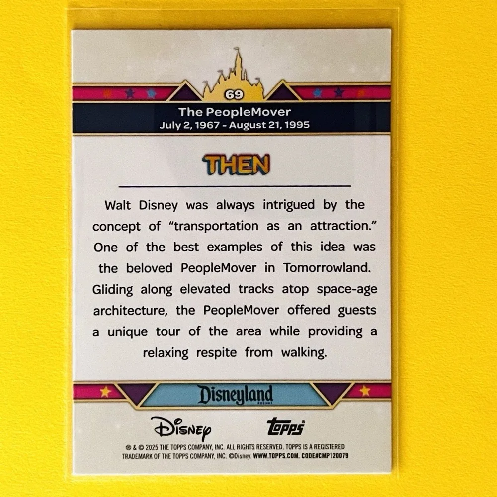 2025 Topps Disneyland 70th THEN & NOW #69 PeopleMover Pink‎ Shimmer Disney